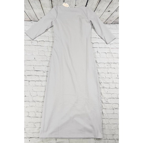 Dainty Jewell's Solid Gray 3/4 Sleeve Maxi Lined Dress WOMENS SIZE SMALL - Picture 2 of 15